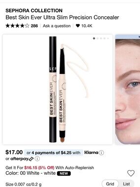 Sephora Best Skin Ever Precision Concealer — 00 White